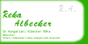 reka albecker business card