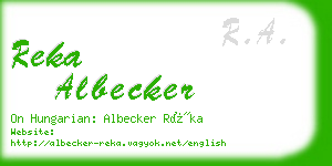 reka albecker business card